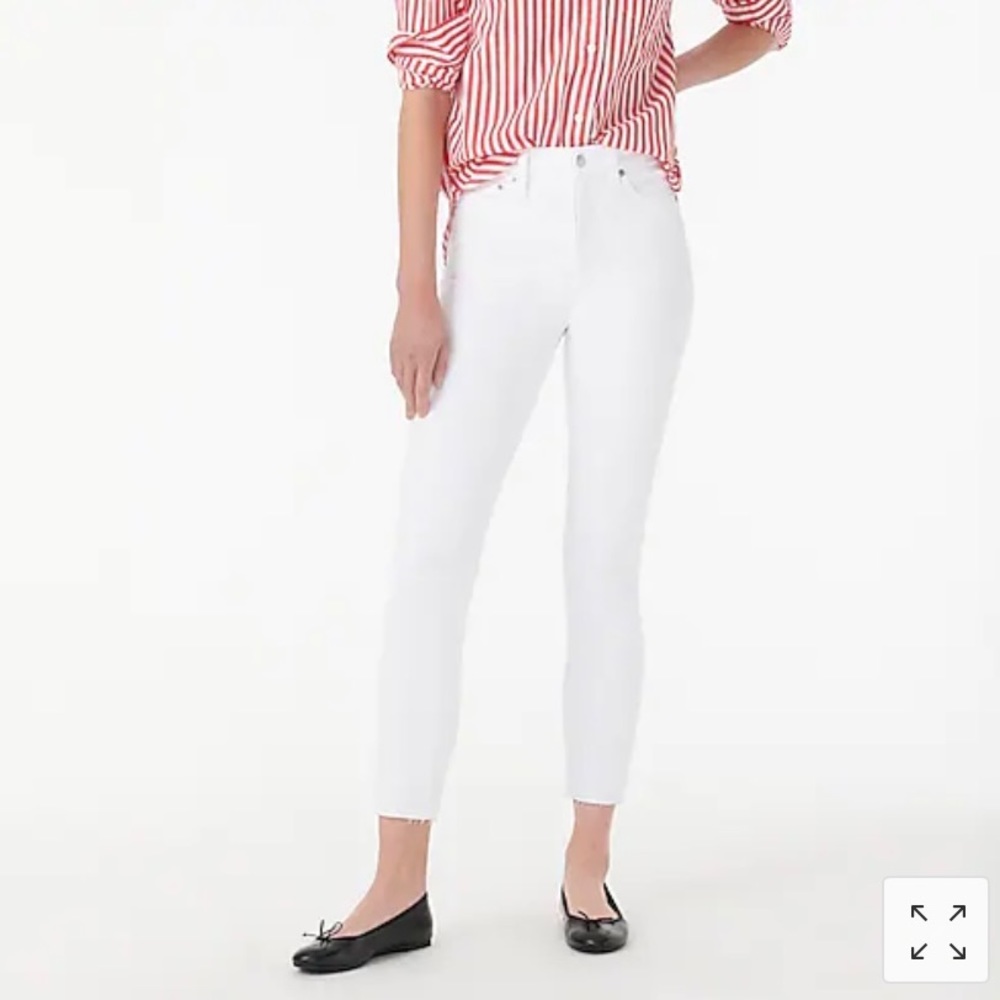 NWT JCrew high rise toothpick jean in white 28P